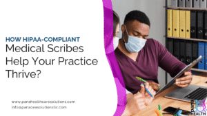 HIPAA compliant remote medical scribe documenting patient records