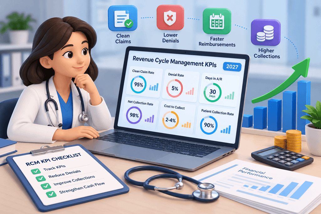 Revenue cycle management KPIs and medical billing performance metrics for 2027